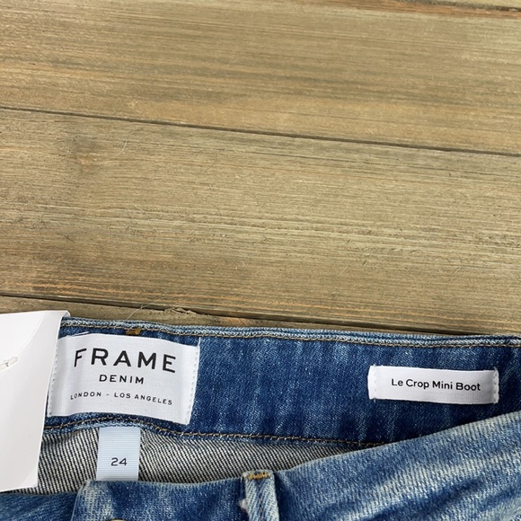 Frame Denim NWT Le Crop Mini Boot Scalloped Jeans - Picture 5 of 7